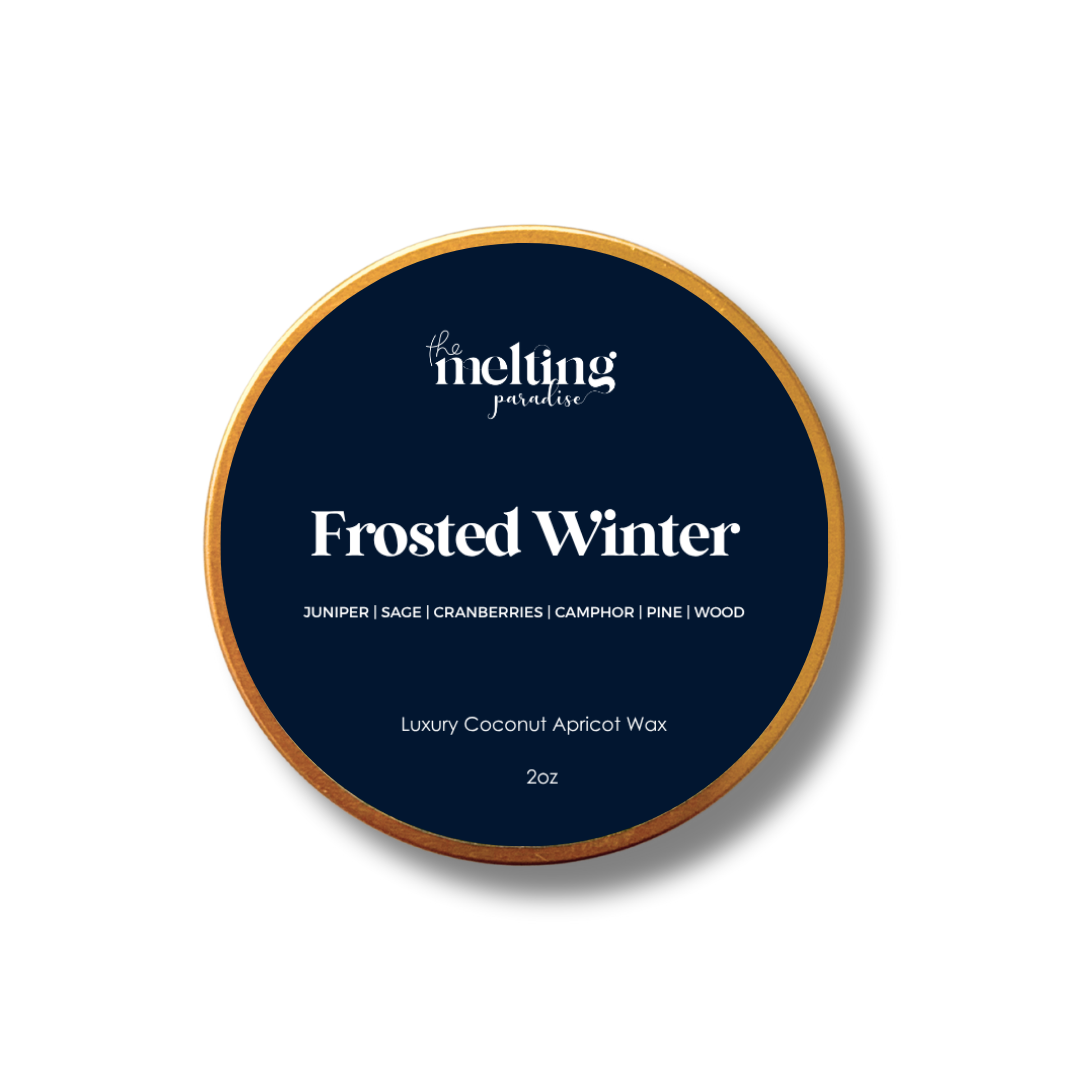 Frosted Winter Candle Tin