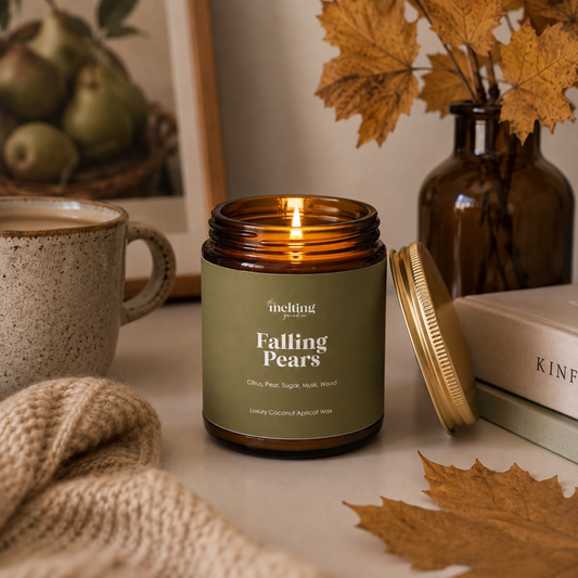 Falling Pears Coconut Apricot Wax Candle – Fall Scented Candle | 8oz